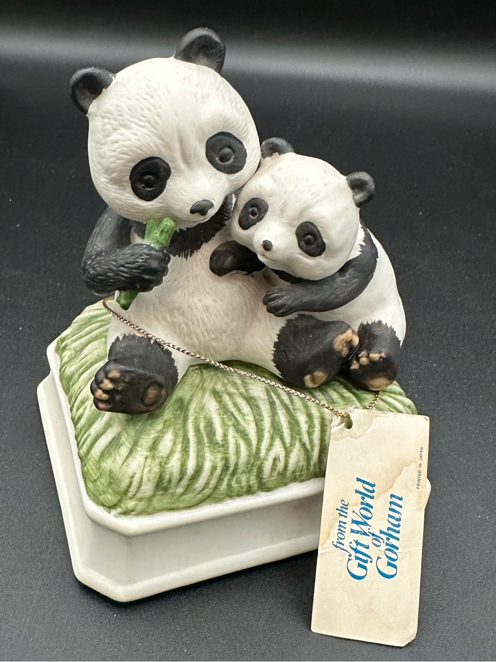 Vintage "The Gift World of Gorham" Panda Bears Musical Figurine